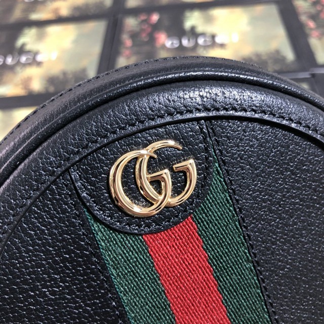 Gucci背包 598661 古馳新款Ophidia系列 GG花卉迷你圓餅包 Gucci迷你女雙肩背包  gqy3229